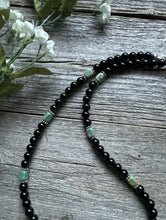 Load image into Gallery viewer, Sterling Silver Black Onyx Turquoise Bead Necklace. 18 Inch Gift