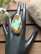 Load image into Gallery viewer, Navajo Native Sterling Silver Number 8 Turquoise Adjustable Ring Leslie Nez Gift