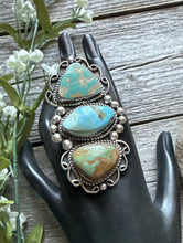 Load image into Gallery viewer, Native American Sterling Silver Royston Turquoise Adjustable Ring. C Yazzie