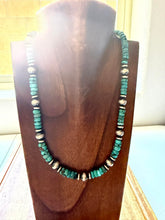 Load image into Gallery viewer, Sterling silver blue turquoise bead necklace