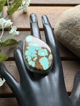 Load image into Gallery viewer, Navajo Native Sterling Silver Number 8 Turquoise Adjustable Ring Leslie Nez Gift