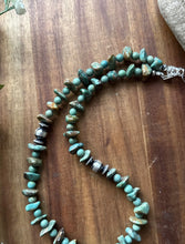 Load image into Gallery viewer, Sterling Silver Turquoise Nuggets Bead Necklace. 18 inch