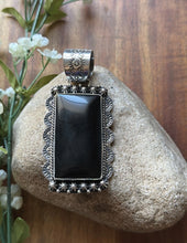 Load image into Gallery viewer, Native American Navajo Sterling Silver Black Onyx Pendant Etta Enditto Gift