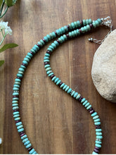 Load image into Gallery viewer, Sterling Silver Turquoise Purple Spiny Oyster Bead Necklace. 20 Inch
