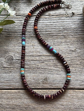 Load image into Gallery viewer, Purple Spiny Oyster Multi Stone Color Sterling Silver Bead Necklace 18 inch Gift