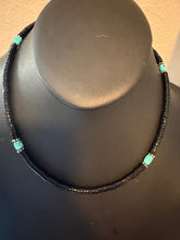 Load image into Gallery viewer, Men’s sterling silver black onyx turquoise necklace 18inch