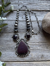 Load image into Gallery viewer, Navajo Sterling Silver Purple Sugilite Lariat Y Chain Bead Necklace KY