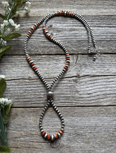 Load image into Gallery viewer, Jacla Sterling Silver Multi Graduated Spiny Oyster Pearls Bead Necklace 24 inch