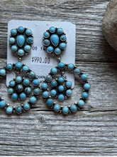 Load image into Gallery viewer, Navajo Sterling Silver Turquoise Cluster Earrings Sheila