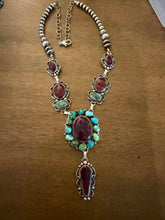 Load image into Gallery viewer, Navajo sterling silver purple spiny sonoran necklace