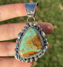 Load image into Gallery viewer, Navajo Sterling Silver Number 8 Turquoise Handmade Pendant K Yazzie Gift
