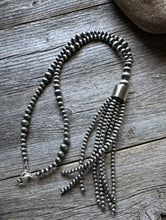 Load image into Gallery viewer, Southwestern Sterling Silver Lariat Y Pearls Tassel Bead Necklace 30 Inch