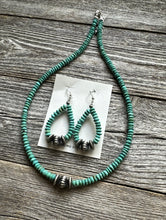 Load image into Gallery viewer, Sterling Silver Blue Turquoise Bead Necklace W Earrings Set. Gift 18 Inch