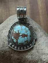 Load image into Gallery viewer, Navajo Sterling Silver Number 8 Turquoise Handmade Pendant Etta Enditto Gift