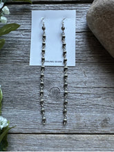 Load image into Gallery viewer, Long Sterling Silver 5mm Pearls Rosary Bead Drop Earrings. 5.5 Inch