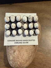 Load image into Gallery viewer, Navajo sterling silver white buffalo turquoise earrings