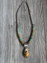 Load image into Gallery viewer, Handmade NavajoTurquoise &amp; Sterling Silver Pendent With Turquoise Necklace