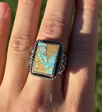 Load image into Gallery viewer, Sunshine Reeves 925 Sterling Silver Royston Turquoise Ring. Navajo. Size 8