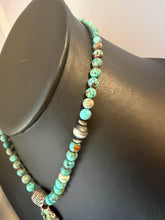Load image into Gallery viewer, Navajo sterling silver Roy stone turquoise pendant necklace