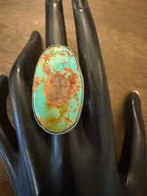 Load image into Gallery viewer, Navajo sterling silver  turquoise royston ring adjustable