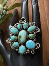 Load image into Gallery viewer, Native American Sterling Silver Blue Turquoise Ring. Size 9.5 Geneva