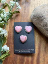 Load image into Gallery viewer, Navajo 925 Sterling Silver Pink Conch Earrings Pendant Set Signed Southwestern