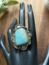 Load image into Gallery viewer, Navajo Sterling Silver Royston Turquoise Adjustable Ring Etta Enditto Gift