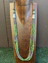 Load image into Gallery viewer, Sterling Silver Pearls Sonoran Gold Turquoise Nuggets Bead Necklace 30 Inch