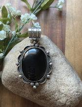 Load image into Gallery viewer, Native American Navajo Sterling Silver Black Onyx Pendant Etta Enditto Gift