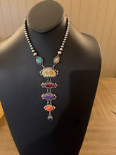 Load image into Gallery viewer, Navajo sterling silver multistone lariat necklace RY