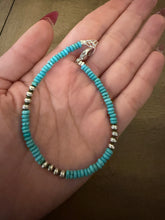 Load image into Gallery viewer, Sterling silver turquoise anklet 9 to 11 inches
