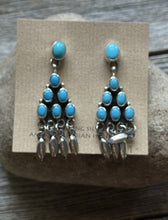 Load image into Gallery viewer, Native American Sterling Silver Turquoise Earrings Geneva