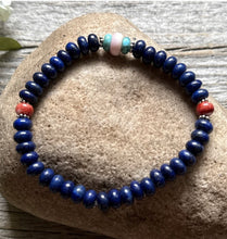 Load image into Gallery viewer, Lapis Multi Stone 6.5 Inch Stretch Elastic Stretchy Bead Bracelet Gift