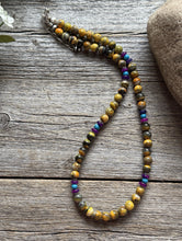 Load image into Gallery viewer, Bumblebee Jasper Multi Stone Color Sterling Silver Bead Necklace. 18 inch Gift