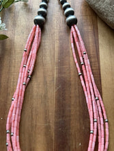 Load image into Gallery viewer, Sterling Silver Multi Strand Pink Coral Pearls Bead Necklace 22 inch Gift