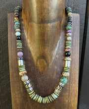 Load image into Gallery viewer, Tommy Rosita Singer T R Sterling Silver Green Turquoise Bead Necklace 20 Inch