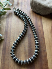 Load image into Gallery viewer, Southwestern Sterling Silver 14mm Flat Saucer Pearls Bead Necklace 20 Inch