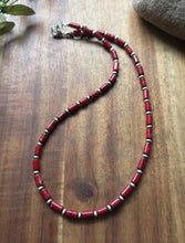 Load image into Gallery viewer, Southwestern Sterling Silver Red Coral W Pearls Bead Necklace 18 inch Gift