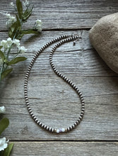 Load image into Gallery viewer, Sterling Silver 4mm Opal Gold Accents 16 Inch Bead Necklace Gift