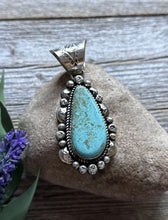 Load image into Gallery viewer, Navajo Native American Sterling Silver Turquoise Handmade Pendant R Yazzie Gift