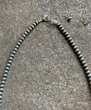 Load image into Gallery viewer, 4mm - 8mm Single Graduated Sterling Silver Oxidized Pearls Bead Necklace 24 Inch