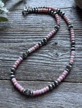 Load image into Gallery viewer, Southwestern Sterling Silver Pink Conch W Pearls Bead Necklace 18 inch Gift