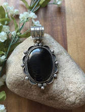 Load image into Gallery viewer, Native American Navajo Sterling Silver Black Onyx Pendant Etta Enditto Gift