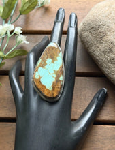 Load image into Gallery viewer, Navajo Native Sterling Silver Number 8 Turquoise Adjustable Ring Leslie Nez Gift