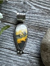 Load image into Gallery viewer, Native American Sterling Silver Yellow Bumblebee Jasper Pendant Tillie Jon Gift