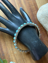 Load image into Gallery viewer, Native American Sterling Silver Blue Turquoise Bangle Cuff Bracelet. EB