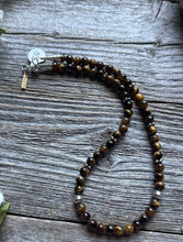 Load image into Gallery viewer, Tommy Rosita Singer T R Sterling Silver Tigers Eye Choker Bead Necklace 15 Inch