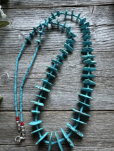 Load image into Gallery viewer, Vintage Native American Sterling Silver Blue Magnesite Bead Necklace 32 Inch