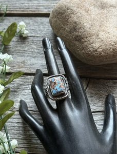 Native American Sterling Silver Golden Hill Turquoise Ring. Size 10 Gift BJ