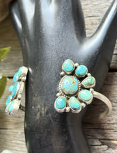 Load image into Gallery viewer, Navajo Native Sterling Silver Turquoise Cluster Cuff Bracelet Geraldine James
